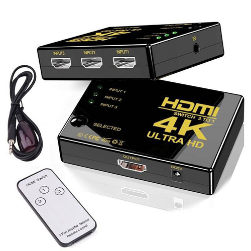 HD-4K | Aktivní HDMI rozbočovač | 1.4b | 3D | 4K | Vypínač, rozbočovač, rozbočovač