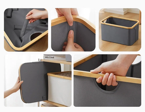 OCF-405-GRAY | Laundry basket | Foldable laundry basket | Fabric toy container | Accessory organizer