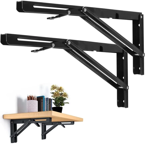 FB-A40CM-BLACK| Shelf holder | Folding shelf brackets | Foldable supports for shelves and countertops