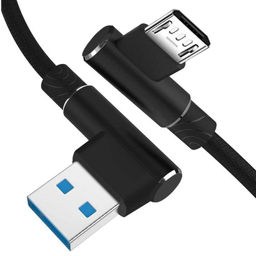 AM30 | Micro-USB 1M | Vinklet USB-telefonopladningskabel | Quick Charge 3.0 2.4A