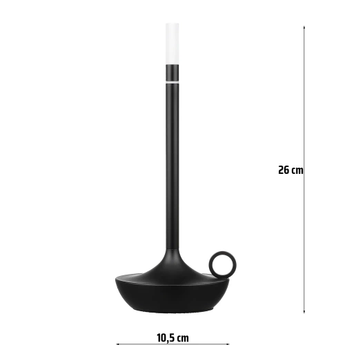 HJA1-NERO | Lampada da tavolo moderna | Lampada da notte con batteria incorporata