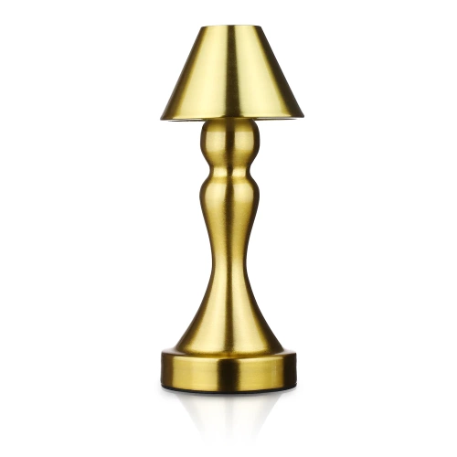 LED-Tischleuchte mit integriertem Akku | Nachttischleuchte mit drei Lichtfarben | Stimmungslicht für Hotel, Restaurant | gold | HJA12-A-GOLD