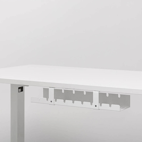 CWT-O1 | Organizer for cables under the desk top 50 cm | Basket, guide, handle | White
