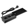 Presa da incasso per piano con coperchio scorrevole | doppia presa elettrica con caricatore USB PD | nero | JX-S329-BLACK