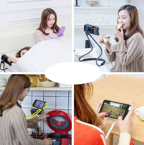 N005-Negru | Stand universal | suport pentru gat / selfie stick pentru telefon