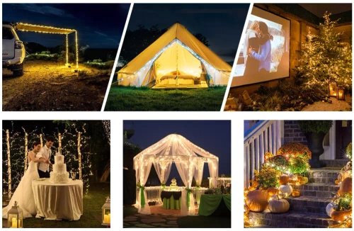 FLD-200LED-WW | Сонячна гірлянда, садовий світильник | 200 світлодіодів, 20м | теплий білий