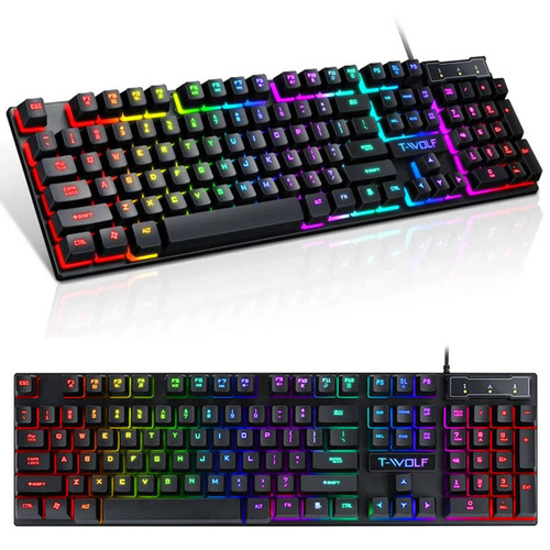 T20 | Gaming computer tastatur med LED baggrundsbelysning