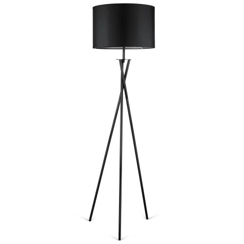 HM113-NERO | Lampada da terra nera | Illuminazione moderna ed elegante per il soggiorno e la camera da letto | Lampada da terra nera con struttura in metallo