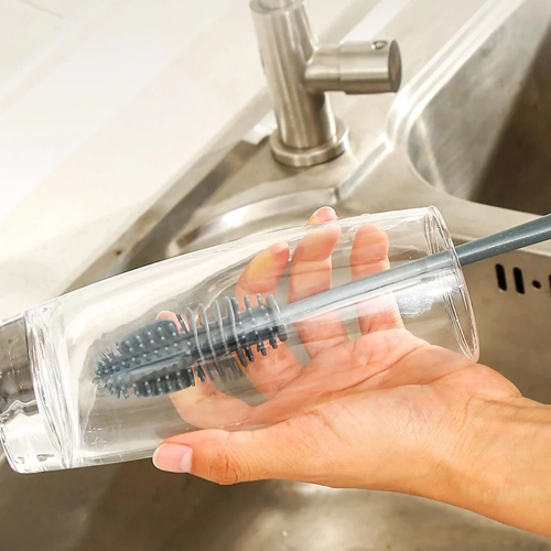 TLH-012-GRAY | Long silicone bottle washing brush | Glass washer