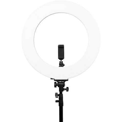 Anel de luz profissional 45 cm com tripé 210 cm | Kit de iluminação para maquiagem ou streaming | RL-480 2 em 1