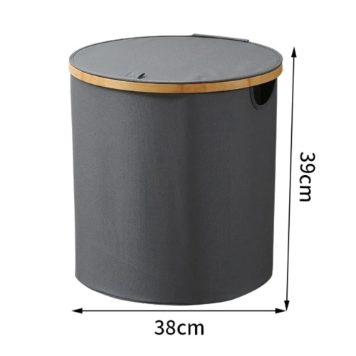OCF-380-CINZA | Cesto de roupa suja | Cesto de roupa suja dobrável | Recipiente para brinquedos em tecido | Organizador de acessórios