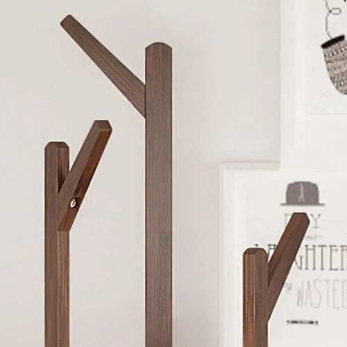 BYY-502-RW | Clothes rack with shelves | dark bamboo