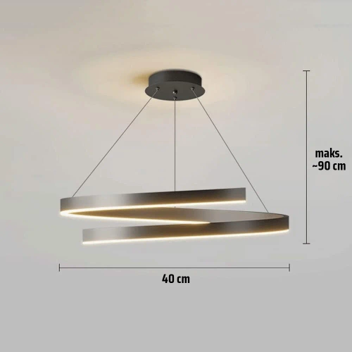 RLO-40CM-42W-B | Moderne hanglamp 40 cm | Spiraal LED lamp 42W