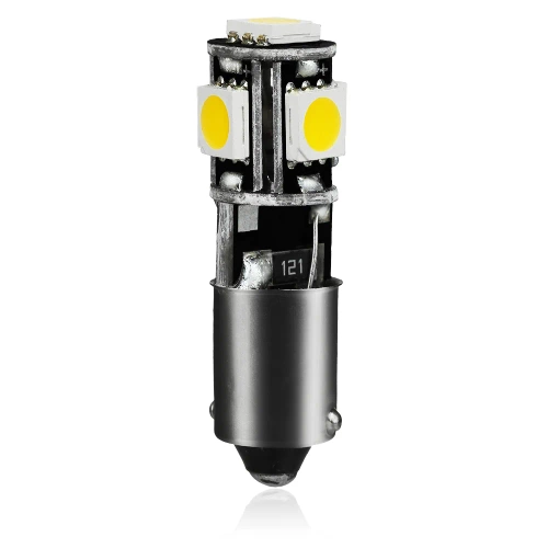 WW LED bilpære BA9S 5 SMD 5050 CAN BUS Varm hvid