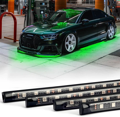 LED осветление под каросерията | Гъвкави RGB ленти | Bluetooth с приложение за телефон | Дължина на каишката: 90cm x 2 и 120cm x 2