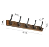  HG-50CM-HOUT | Houten hanger voor jassen, kleding | Wandhanger voor in de hal | Hanger met 10 haken