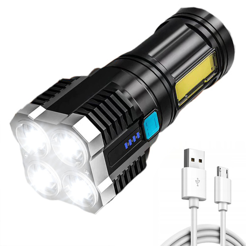 Multifunktions-Taschenlampe 4x LED + COB mit integriertem Akku | 1000lm, 4 Leuchtmodi, bis zu 8 Stunden Betriebsdauer | TL-S03