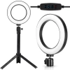 Luce ad anello LED da 16 cm con treppiede da 25 cm | Kit compatto per trucco, streaming e fotografia |