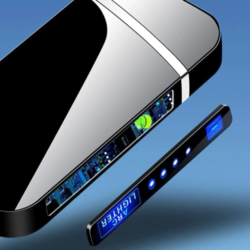JL-319-NEGRO | Encendedor de plasma moderno | Encendedor eléctrico cargado vía USB