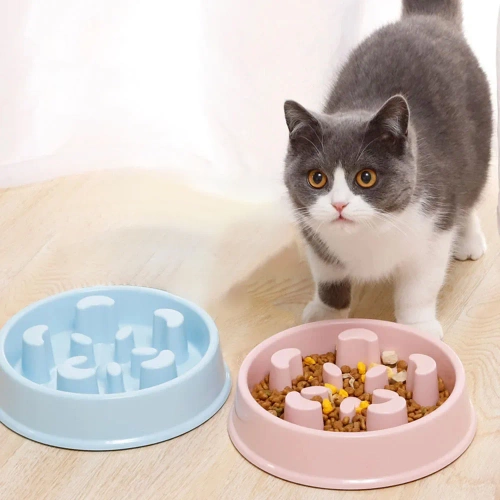 CWP-B18-ROZ | Hrană pentru animale de companie Slow Bowl | Bol cu tampoane antiderapante