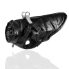 Dog winter jacket with integrated harness | size S | warm waterproof dog clothing | PET-017XS-BK