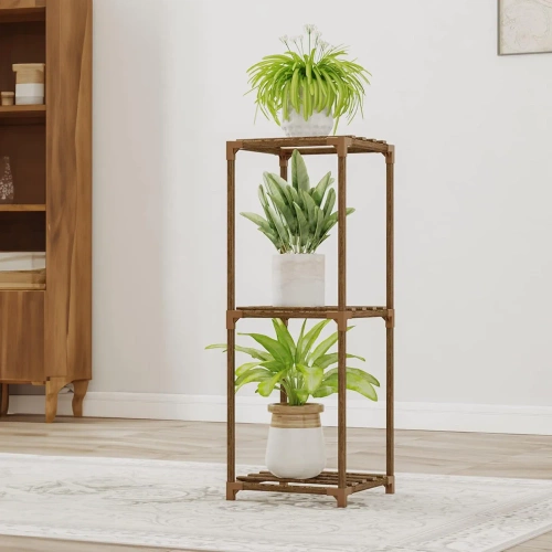 NZ237-BAMBOU | Support de fleurs en bois pour pots de fleurs | Support pour plantes | Étagère à fleurs