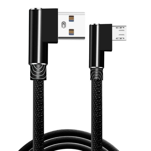 AM30 | Micro USB 2M | Cable de carga de teléfono USB en ángulo | Carga Rápida 3.0 2.4A