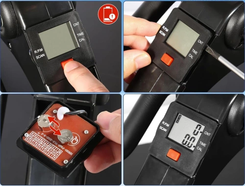 Mini bicicleta estática con resistencia ajustable y contador LCD | Bicicleta de rehabilitación plegable para brazos y piernas | Rotor | DH-301