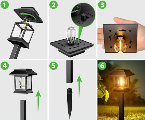 HK-115B | Lampada da giardino solare a LED | Posta da incollare