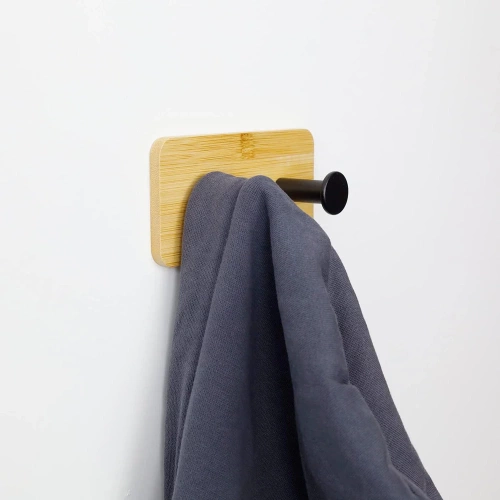 YG-DH16-NOIR | Cintre en bambou | Porte-serviettes | Cintre avec trois crochets