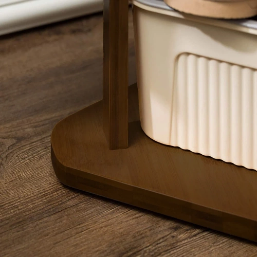 BYY-502-RW | Kledingrek met planken | donkere bamboe