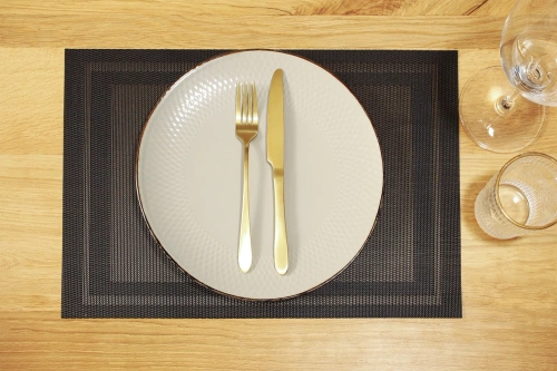 F040-BLACK | Kitchen table mat | Plate mat | Table mat | Decorative kitchen mat