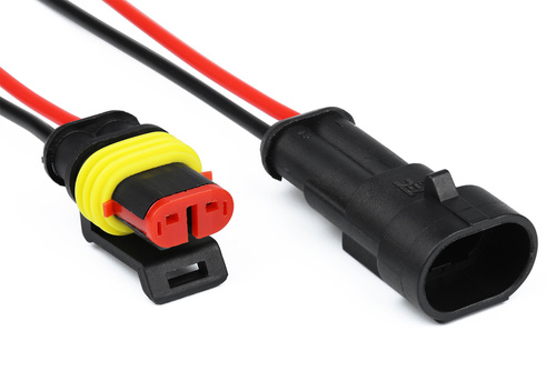 SW-D | Connettore Superseal ermetico a 2 pin | Spina maschio + femmina | connettore, cablaggio, presa, cubo