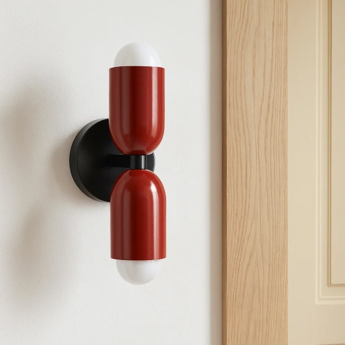 Applique da parete LED E27 | lampada da muro design per soggiorno o camera da letto | YG-W008-R+R