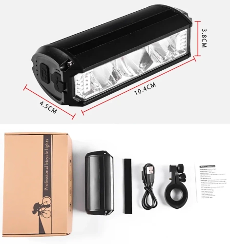 Kraftig 1200lm LED-forlygte til cykel | Vandtæt USB-genopladelig cykellygte | Cykellygter med 3 tilstande | IPX5 EOS630