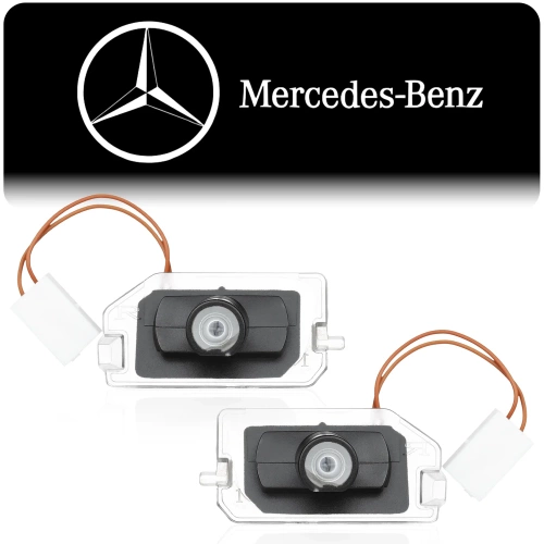 ML-BM2 LED projektor s logem namontovaný v bočním zrcátku | Hologram Mercedes W205, W213, W222, CLS | Vítejte logo 