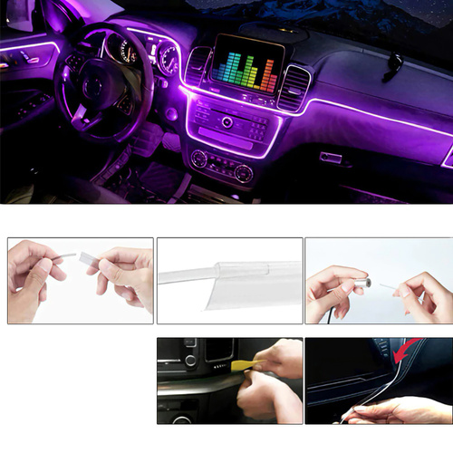 Fiberoptisk Ambient Light LED RGB | Applikationssupport | 6 i 1 | 8 meter