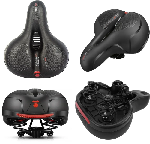 JC-011-NERO | Sedile per bicicletta ventilato | Costruzione anti-shock | riflettori