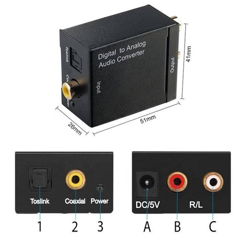 F101 | AUDIO Signal Converter - Coaxial / SPDIF TOSLINE - RCA