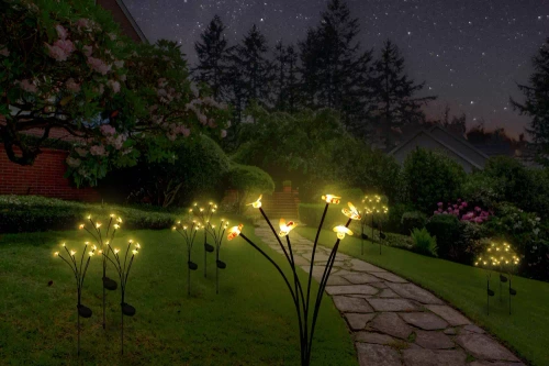FLD-02-W | Outdoor solar bee LED lamp | 73cm, 600mAh