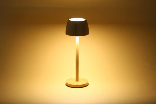 Lampada da tavolo a LED in bambù con regolazione del colore sensibile al tocco | Lampada da notte wireless con batteria integrata da 1500 mAh, USB-C | YG-VM41B
