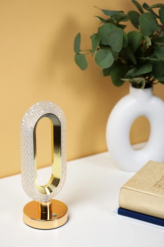 FWD-C26-ORO | Lámpara de mesa moderna | Lámpara LED con batería incorporada | Lámpara de noche con control táctil.