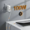 GAN | 100W vægoplader med USB 3.0 og USB-C porte