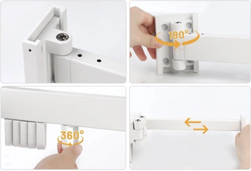 Ausziehbarer Kleiderständer | Klappbarer Wäscheständer mit Wandstange und Haken | weiß | LYJ-T90-WHITE