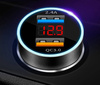 CA-003 | Carregador de carro rápido 2x USB com display LED | Carga Rápida 3.0 | Medidor de voltagem