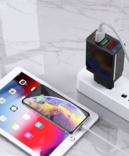 CA-006 | 3x caricabatterie rapido USB con display LED | Ricarica rapida Quick Charge 3.0