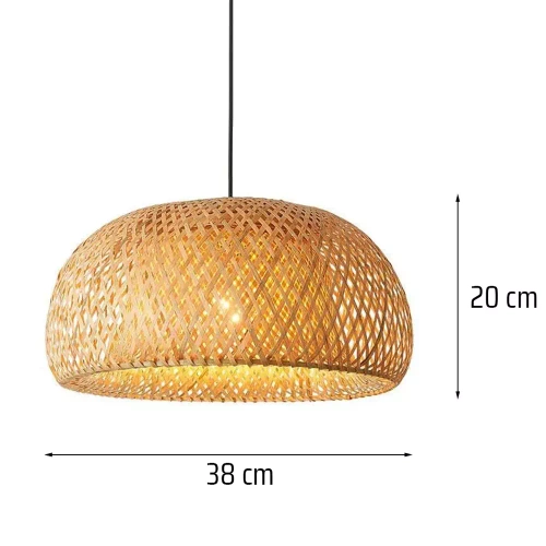 Natuurlijke bamboelamp | BOHO Gevlochten | 38cm
