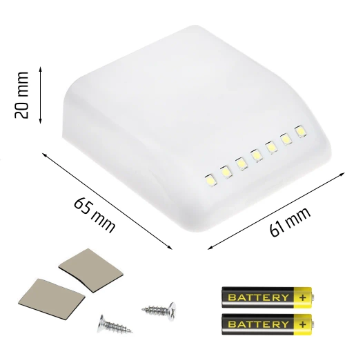 GY-30-BALTAS | Baldinė lempa su judesio jutikliu | LED lempa spintai ar stalčiui | Apšvietimas su artumo jutikliu
