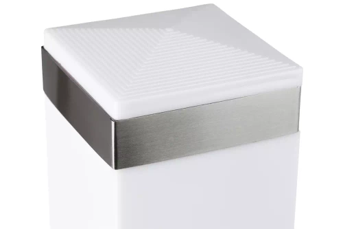 LLF-90CM | Candeeiro de pé para jardim, poste quadrado para lâmpada E27 | Fonte de alimentação 230V, aço inoxidável | Inox, 90 cm