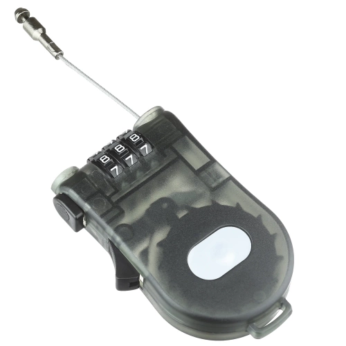 Combination bike lock with elastic cord 110 CM | Universal bike lock with 3-digit code | Compact combination padlock with retractable cord | BLC-565